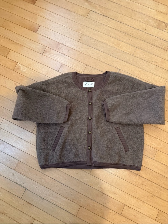 Free People Sweaters - Free People Brown Taupe Sherpa Button Cardigan